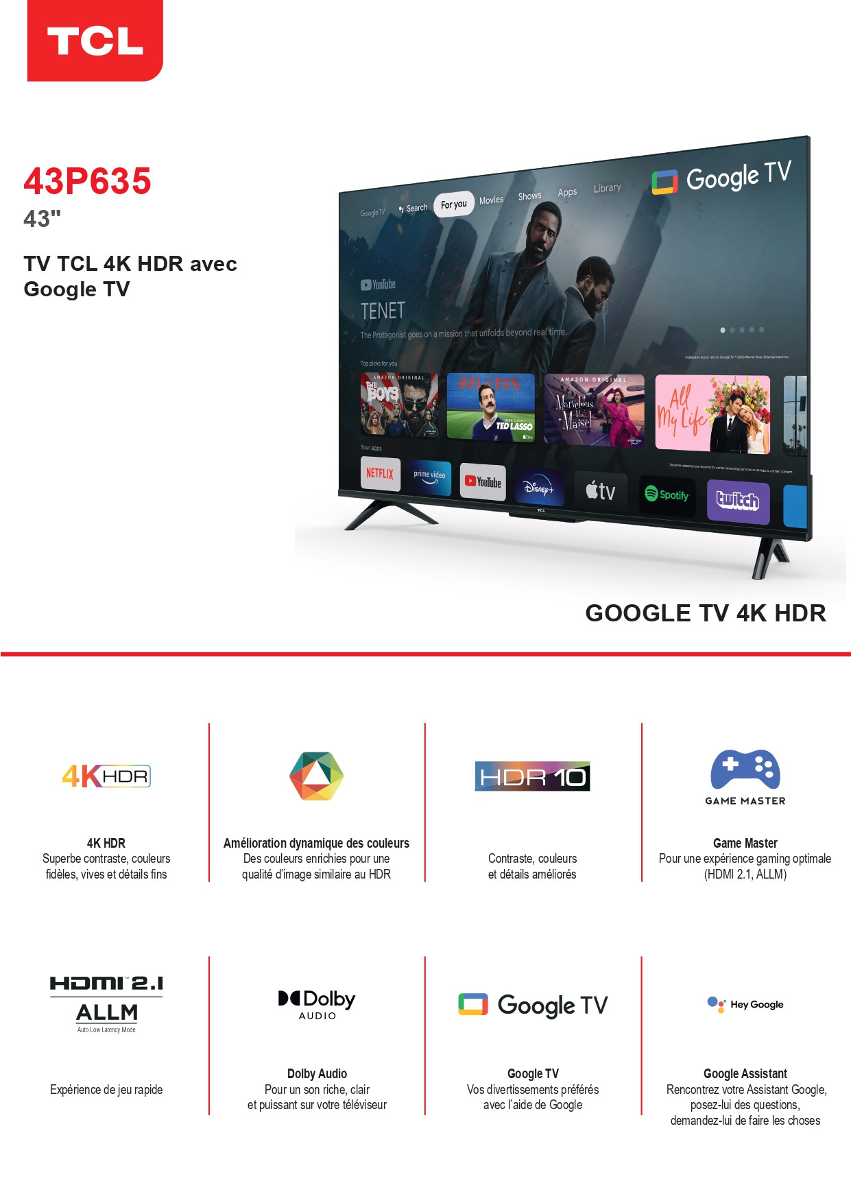 TV TCL 43 SMART ANDROID 4K